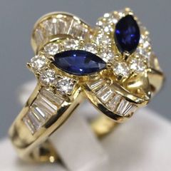 K18 天然サファイア5.97ct ダイヤモンド0.46ct リング 鑑別書付 - メルカリ