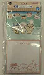 BANDAI SPIRITS 一番くじ ちいかわ なんかほっこり ちいかわの湯 G賞 ステーショナリー/（洗いっこ）メモ帳&ステッカー&メッセージカードセット