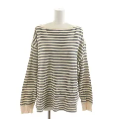 ジャーナルスタンダード レリューム JOURNAL STANDARD relume 24SS ワッフルボーダーオーバーサイズロングスリーブTEE カットソー 長袖 F 白 ホワイト 紺 ネイビー /RR