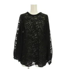 ジャーナルスタンダード レリューム JOURNAL STANDARD relume 23AW ジャガードギャザーブラウス2WAY シャツ 総レース 長袖 F 黒 /YM