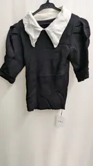 【新品タグ付】GRL ビッグカラー 5分袖リブニット トップス M