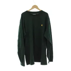 カーハート carhartt Tシャツ XL 緑 長袖 ラウンドネック ロゴ刺繍 /JP