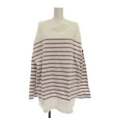 ルミノア Leminor カットソー Tシャツ 3 白 ホワイト 紫 ボーダー 長袖 ボートネック 61390 /YM