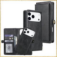 ☆彡送料無料でお届け☆彡Size:iPhone 17 Pro Max_Color:ブラック Pelanty for iPhone 17 Pro Max ケース手帳型 for iPhone17pro max 2in1背面カバー PUレザー+TPU 分離式 両用2