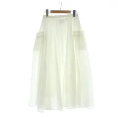 ユナイテッドアローズ UNITED ARROWS 25SS オーガンジー ポケット フレアスカート ロング プリーツ 白 ホワイト ■GY44 /MQ