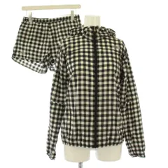 ザノースフェイス THE NORTH FACE ノベルティスワローテイルベントフーディ セットアップ ナイロンジャケット アウター ジップアップ ショートパンツ イージー ウエストゴム チェック柄 M 黒 ブラック 白 グレー NPW71277 /BB