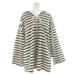 ジャーナルスタンダード JOURNAL STANDARD カットソー 白 黒 ボーダー柄 長袖 レースアップネック /NS