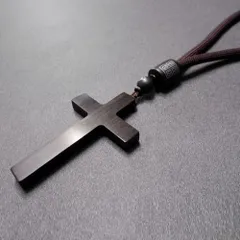 黒檀クロスネックレス｜ハンドメイド天然木アクセサリー｜925シルバービーズ使用｜ユニセックス｜バッグチャーム・ストラップ対応 チャーム シンプル ロングネックレス ギフト アクセサリー 一点もの プレゼント おしゃれ 誕生日 にもおすすめ SGYP283