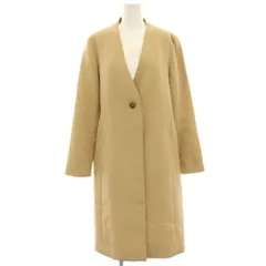 ビームスライツ BEAMS Lights ノーカラーコート スプリングコート ロング 38 ベージュ /HN