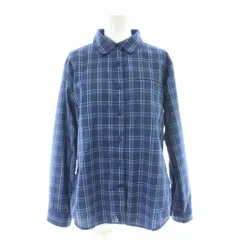 モンベル Montbell シャツ ブラウス 長袖 M-R 青 ブルー チェック柄 /AP