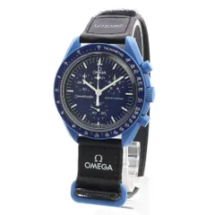 オメガ Swatch スウォッチ SO33N100 ミッション トゥ ネプチューン スピードマスター ムーンスウォッチ クロノグラフ クオーツ ナイロン バイオセラミック ディープネイビーブルー ブラック 腕時計 箱付 OMEGA（未使用　展示品）のサムネイル