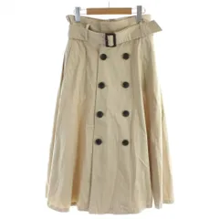アナイ ANAYI トレンチスカート ロング 38 ベージュ ベルト付き ダブルボタン フレア /AP