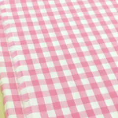 1m　500-123-301　ピンク　生地 ギンガムチェック 布 綿 0.6cm角 ピンク 水色 赤 黒 オレンジ 緑 ベージュ 子供 110cm幅