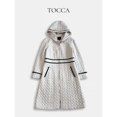 ◆サイズ 4◆ TOCCA トッカ LAURA キルティングロングコート フード付 配色パイピング Aライン