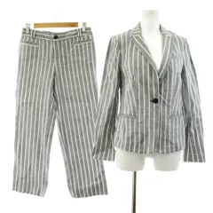 バナナリパブリック BANANA REPUBLIC CLASSIC FIT セットアップ 上下 テーラードジャケット パンツ ストライプ柄 2 4 紺 ネイビー 白 ホワイト /KU ■ECB001