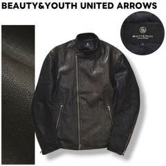 BEAUTY & YOUTH 山羊革シングルライダースジャケット ブラックL - メルカリ