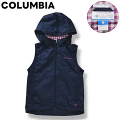 コロンビア COLUMBIA オムニシールド OMNI－SHIELD ピアランド ベスト ジップ パーカー ウィンドブレーカー ジャンパー S ネイビー x チェック柄 パープル アウトドア ウェア タウンユース レジャー レディース ♪