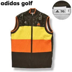 アディダス ゴルフ adidas golf ウール セーター ニット ベスト キルティング 切替 中綿 総裏地 ケーブル ローゲージ L マルチカラー スポーツ カジュアル ウェア タウンユース レジャー メンズ