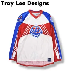 トロイリーデザインズ Troy Lee Designs 長袖 バイク モトクロス ジャージ プルオーバー シャツ ラグランスリーブ Vネック XL レッド x ブルー モーター スポーツ ウェア アクティビティ メンズのサムネイル