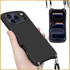 ☆彡送料無料でお届け☆彡Size:iPhone 17 Pro Max_Color:ブラック iPhone 17 Pro Max 用の ケース ストラップ ショルダー iPhone 17Pro Max 用の カバー 縄掛け 肩掛け 斜めかけ 韓国 い アイフォン