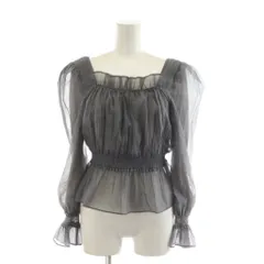 スナイデル SNIDEL 24SS オーガンプリーツブラウス シャツ 長袖 F グレー スクエアネック SWFB241138 /RR