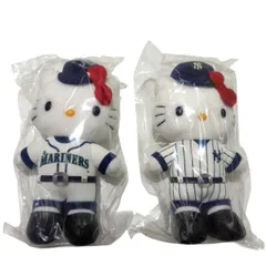 【長】ハローキティ MLBコラボぬいぐるみセット 2003年 シアトル・マリナーズ＆ニューヨーク・ヤンキース 平和堂限定版 箱劣化変色あり イチロー ゴジラ松井【1067KM】B14