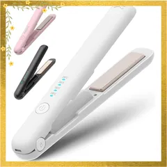 ヘアアイロン コードレス 携帯用ポーチ付き カール/ストレート 2WAY対応 18mm プロ仕様200℃ TYPE-C充電 3200mAh大容量 140℃～200℃4段階温度調整 自動電源OFF 誤起動防止ロック 小型 持ち運び便利 男女兼用 家庭/旅行/