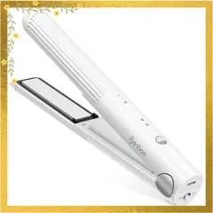 Ryanboo コードレスヘアアイロン【145g超軽量・3段階温度調整・急速加熱】USB充電式ヘアアイロン コードレス ミニ｜コンパクト・持ち運び・前髪用｜2way・MAX200℃・ポーチ付(ホワイト)