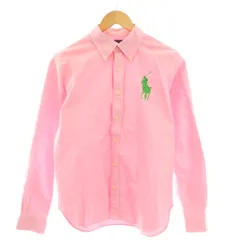 ラルフローレン RALPH LAUREN ボタンダウンシャツ 長袖 レギュラーカラー ビッグロゴ 刺繍 13 ピンク /BB