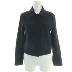 セオリー Theory ECO SHARKSKIN DENIM JKT デニムジャケット シャツ ブラウス 長袖 麻 リネン ショート丈 P 紺 ネイビー 01-9204102-893-901 /HN
