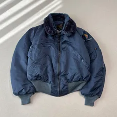 USA製 50s 復刻 ALPHA INDUSTRIES flight jacket TYPE B-15C XL navy アルファインダストリーズ フライトジャケット ボンバージャケット 中綿 ブルゾン ma-1 ネイビー ミリタリー  古着 メンズ