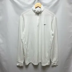 正規品/L NIKE ナイキ スウッシュ ドライフィット 白 ハーフ ジップアップ ドリルトップ
