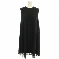 ロイスクレヨン Lois CRAYON ノースリーブ レース ワンピース 花柄 ひざ丈 M 黒 ブラック 13001909 /☆G