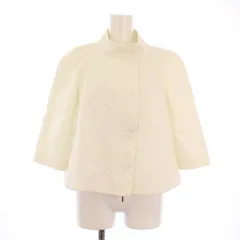 エンポリオアルマーニ EMPORIO ARMANI スタンドカラージャケット アウター ショート丈 総柄 IT40 白 ホワイト /BB