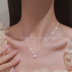 STERLING刻印 紫石 フラワーネックレス PS刻印 | Mercari