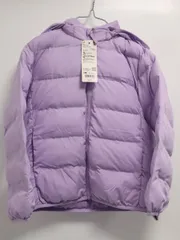 未使用タグ付き UNIQLO ウォームパデッドウォッシャブルパーカー パープル 120 2-Q100/1/060