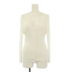 アナイ ANAYI アセテートポリエステルVネックカーディガン 長袖 ストレッチ 薄手 ワンカラー 38 白 ホワイト 102218-16-280-01 /BB