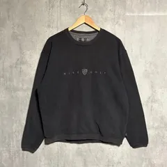 90s ナイキゴルフ スウェット センターロゴ 黒 M NIKE GOLF トレーナー 刺繍 ゆるだぼ ヴィンテージ ビンテージ ストリート 00s Y2K  古着 オールド 墨黒 ブラック メンズ レディース  スウッシュ  ゴルフウェア スポーツ