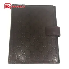 GUCCI グッチ ノートカバー グッチシマ ロゴ GG 115239  シマレザー ブラウン