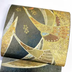 袋帯　金彩　箔　鳥　桜　着物　122tz