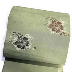 袋帯　セミアンティーク　牡丹　源氏香　蝶胡　文字　金糸　着物　124tz