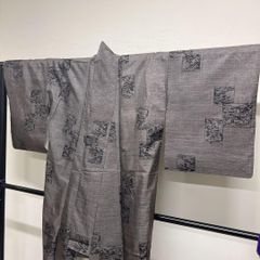 小紋 大島紬 花模様 色紙 身丈164 裄63 正絹 着物 025tz - メルカリ