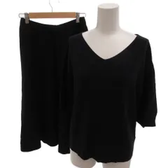 ナチュラルビューティー NATURAL BEAUTY 美品 セットアップ 38 紺 ネイビー Vネック 七分袖  ウエストゴム  018-7220804 /HW ■GY60