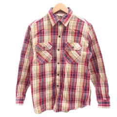 リーバイス レッドタブ Levi's RED TAB 美品 シャツ M 赤 レッド チェック柄 長袖 フラップポケット /SJ ■GY60