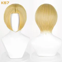 【1～3日以内に発送！】コスプレ耐熱ウィッグ 汎用カラー 前髪立ち上げ センター分け ワンレン ショートカット ゴールドカラー ★にじさんじ/エクス・アルビオ ★チ。/ラファウ 等 ★168色のバリエーション！多様キャラのコスプレに最適です！