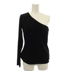 アルマーニエクスチェンジ A/X ARMANI EXCHANGE カットソー M 黒 ワンショルダー 長袖 ドット柄 /JP