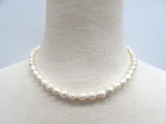 淡水パール パール バロックパール 1連 ネックレス SILVER 刻印 真珠 金具 アクセサリー 服飾小物 保管84