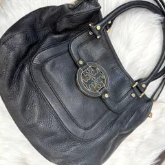 TORY BURCH トリーバーチ 2wayレザーハンドバッグ ロゴトートバック シボ革ショルダーバッグ A4収納可能革鞄 ブラック