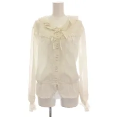 インゲボルグ INGEBORG シャツ ブラウス 長袖 フリル レース リボン 白 ホワイト /YM