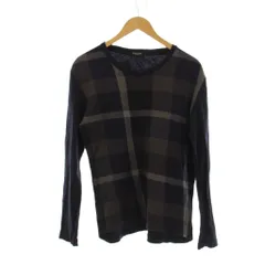 ブラックレーベルクレストブリッジ BLACK LABEL CRESTBRIDGE Tシャツ L ネイビー チェック柄 Vネック 長袖 /JP